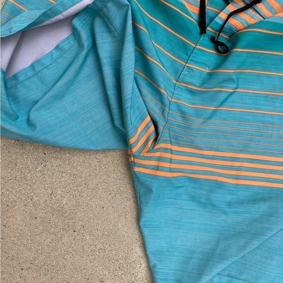 Men's Hurley Turquoise Phantom Board Shorts 38  Poly Logo Surf Beach Sun STAINED - Picture 14 of 15